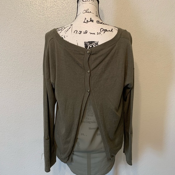 Fifty Street Sheer Buttons Sweater - Picture 6 of 9